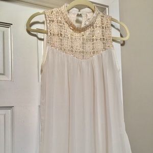 Ivory & gold sleeveless top